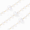 304 Stainless Steel & ABS Plastic Pearl Round & Nuggets Bead Cable Chains CHS-G048-05G-1