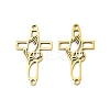 201 Stainless Steel Religion Hollow Praying Hand Cross Links Connector Charms STAS-K310-03G-1