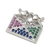 Brass Micro Pave Colorful Cubic Zirconia Pendants CU-CBA4231-06B-P-2