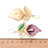 Flower Alloy Enamel Dangle Earrings LS-EJEW-Z108-01G-3