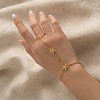 304 Stainless Steel Flower Hand Chain Ring Bracelets for Women NO1550-2