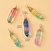 5Pcs 5 Colors Glass Pendants GLAA-YW0003-24-2