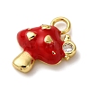 Brass Micro Pave Clear Cubic Zirconia Enamel Pendants KK-I276-26G-03-2