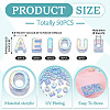 50Pcs 5 Styles UV Plating Rainbow Iridescent Acrylic Beads OACR-TA0004-93B-4