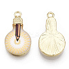 Printed Alloy Enamel Pendants ENAM-N056-178-08-1