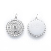 Tarnish Resistant 304 Stainless Steel Pendant Rhinestone Settings STAS-N097-257P-1