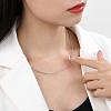Non-Tarnish 304 Stainless Steel Flat Snake Chain Necklaces for Women NJEW-D058-03P-4