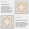 Natural Solid Wood Carved Onlay Applique Craft WOOD-WH0101-60-4