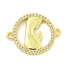Rack Plating Brass Micro Pave Clear Cubic Zirconia Links KK-B091-23G-1