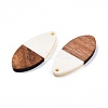 Opaque Resin & Walnut Wood Pendants RESI-N025-032-B05-3