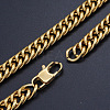 Men's 304 Stainless Steel Cuban Link Chain Bracelets BJEW-T015-01A-19-G-2