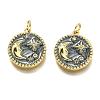 Brass Micro Pave Clear Cubic Zirconia Pendants ZIRC-B0003-28G-1