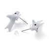 Cute Whale Resin Stud Earrings EJEW-K089-02P-2