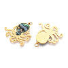 304 Stainless Steel Pave Natural Shell Pendants STAS-N115-23B-G-2