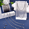 1 Roll 304 Stainless Steel Dapped Chains with 20Pcs 304 Stainless Steel Lobster Claw Clasps with 40Pcs 304 Stainless Steel Open Jump Rings CHS-TA0001-52-6