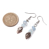 Spiral Shell & Natural Gemstone Dangle Earrings for Women EJEW-JE05813-3