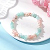 Natural Amazonite and Morganite Chip Beads Stretch Bracelets for Women BJEW-JB12589-01-2