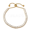 304 Stainless Steel Pave Clear Cubic Zirconia Tennis Bracelets BJEW-G754-03G-02-4
