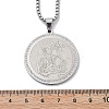 201 Stainless Steel Rhinestone Pendant Necklaces for Women NJEW-U021-03P-5