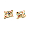 Alloy Enamel Connector Charms with Synthetic Turquoise FIND-H039-43G-2