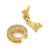 Brass Micro Pave Clear Cubic Zirconia Fold Over Clasps KK-A230-17G-2