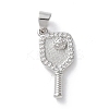 Rack Plating Brass Micro Pave Cubic Zirconia Pendants KK-Z079-02P-1