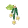 Glass Seed Beaded Flower Pendants PALLOY-MZ01194-03-1