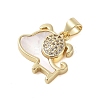 Brass Micro Pave Clear Cubic Zirconia Pendants KK-I712-41G-2