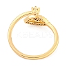 304 Stainless Steel Cubic Zirconia Evil Eye Open Cuff Ring for Women RJEW-S406-04G-01-3