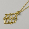 304 Stainless Steel Braided Adjusting Chain Macrame Pouch Empty Stone Holder for Pendant Necklaces Making NJEW-WH0025-01B-G-2