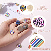 48Pcs 12 Styles Light Gold Tone Alloy Enamel Pendants FIND-TA0005-43-5
