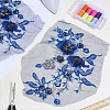 3D Polyester Embroider Thread Iron on/Sew On Patches PATC-WH0023-20B-4