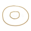 Ion Plating(IP) 304 Stainless Steel Cuban Link Chain Bracelets & Necklaces Jewelry Sets SJEW-B019-03A-G-2