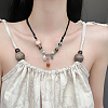 100Pcs 2 Colors Tibetan Style European Beads TIBEB-SP0001-01-6