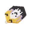 Hallowen Theme Glass Seed Beaded Pendants PALLOY-MZ00873-04-4
