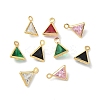 Brass with Cubic Zirconia and Glass Pendants KK-Z136-28G-1