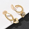 Heart Brass Micro Pave Clear Cubic Zirconia Clip-on Earrings EJEW-K286-12G-3