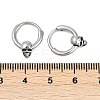 Skull 316 Surgical Stainless Steel Hoop Earrings EJEW-G416-41A-AS-5