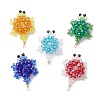 3D Electroplate Glass Seed Beaded Tortoise Pendants PALLOY-MZ00674-1