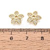 Brass Micro Pave Clear Cubic Zirconia Bead Caps KK-Q071-05G-02-3