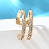 Brass Clear Cubic Zirconia Cuff Earrings EJEW-Q025-03A-G-4
