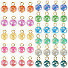 66Pcs 11 Colors Electroplate Imitation Jade Glass Charms PALLOY-TAC0312-2