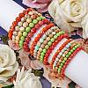 3Pcs 3 Size Synthetic Imperial Jasper Round Beaded Stretch Bracelets Set BJEW-SW00064-28-4