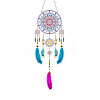 DIY Diamond Painting Web with Feather Wind Chime Kits DIAM-PW0001-222G-1