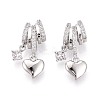 Brass Micro Pave Clear Cubic Zirconia Pendants KK-T075-88P-1
