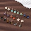 Flower Natural Mixed Stone Dangle Earrings EJEW-G456-01G-1