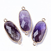 Natural Amethyst Links Connectors G-R472-03J-1