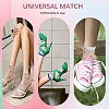 5 Pairs 5 Styles Nylon Glass Silk Socks for Women AJEW-CN0004-34-4