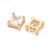Brass Micro Pave Clear Cubic Zirconia Charms KK-G516-30G-2