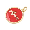Brass Enamel Pendants KK-L251-02G-B02-2